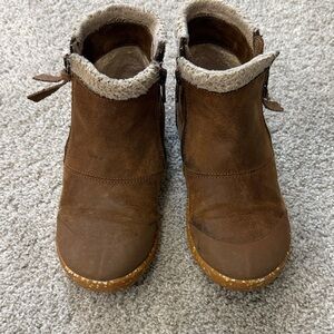 Livie & Luca Brown Suede Faux-Shearling Ankle Boots